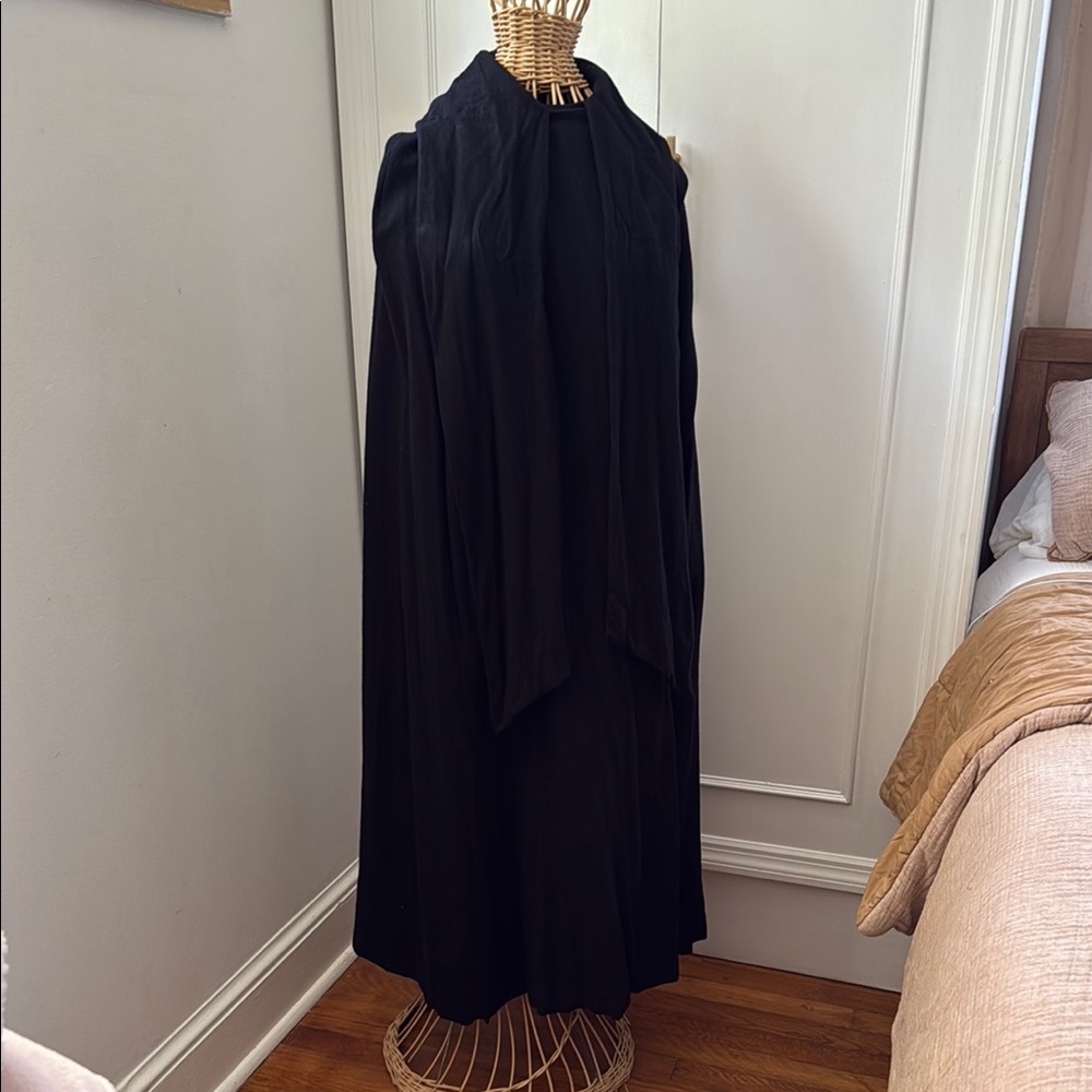 Wool cape with scarf wrap